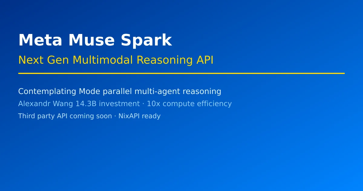Meta Muse Spark 多模态推理模型与 API 接入架构示意图